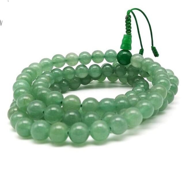 Green Aventurine Mala Beads Necklace – Beads for Prosperity and Healing